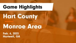Hart County  vs Monroe Area  Game Highlights - Feb. 6, 2023
