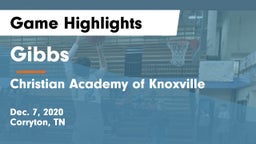 Gibbs  vs Christian Academy of Knoxville Game Highlights - Dec. 7, 2020
