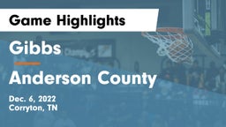 Gibbs  vs Anderson County  Game Highlights - Dec. 6, 2022