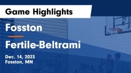 Fosston  vs Fertile-Beltrami  Game Highlights - Dec. 14, 2023