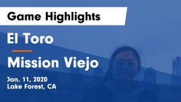 El Toro  vs Mission Viejo  Game Highlights - Jan. 11, 2020