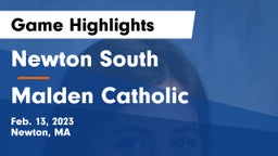 Newton South  vs Malden Catholic  Game Highlights - Feb. 13, 2023