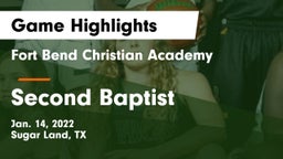 Fort Bend Christian Academy vs Second Baptist Game Highlights - Jan. 14, 2022
