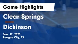 Clear Springs  vs Dickinson  Game Highlights - Jan. 17, 2023