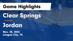Clear Springs  vs Jordan  Game Highlights - Nov. 28, 2023