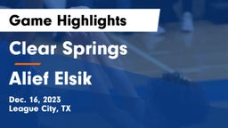 Clear Springs  vs Alief Elsik  Game Highlights - Dec. 16, 2023