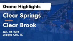 Clear Springs  vs Clear Brook  Game Highlights - Jan. 10, 2024