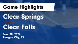 Clear Springs  vs Clear Falls  Game Highlights - Jan. 20, 2024