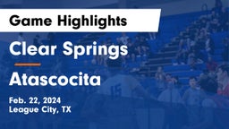 Clear Springs  vs Atascocita  Game Highlights - Feb. 22, 2024