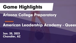 Arizona College Preparatory  vs American Leadership Academy - Queen Creek Game Highlights - Jan. 20, 2023