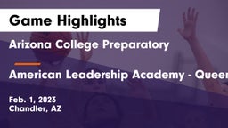 Arizona College Preparatory  vs American Leadership Academy - Queen Creek Game Highlights - Feb. 1, 2023