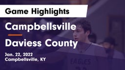 Campbellsville  vs Daviess County  Game Highlights - Jan. 22, 2022