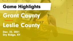 Grant County  vs Leslie County  Game Highlights - Dec. 22, 2021