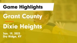 Grant County  vs Dixie Heights  Game Highlights - Jan. 19, 2022