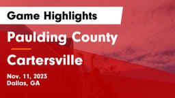 Paulding County  vs Cartersville  Game Highlights - Nov. 11, 2023