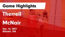 Therrell  vs McNair Game Highlights - Jan. 16, 2021