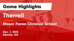 Therrell  vs Mount Paran Christian School Game Highlights - Dec. 1, 2023