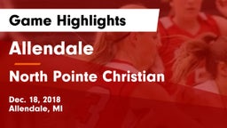 Allendale  vs North Pointe Christian Game Highlights - Dec. 18, 2018