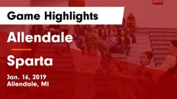 Allendale  vs Sparta Game Highlights - Jan. 16, 2019
