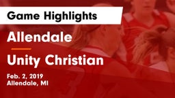 Allendale  vs Unity Christian  Game Highlights - Feb. 2, 2019