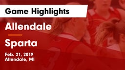 Allendale  vs Sparta  Game Highlights - Feb. 21, 2019