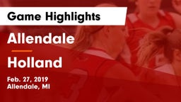 Allendale  vs Holland  Game Highlights - Feb. 27, 2019