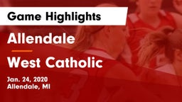Allendale  vs West Catholic  Game Highlights - Jan. 24, 2020