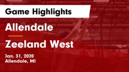 Allendale  vs Zeeland West  Game Highlights - Jan. 31, 2020