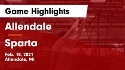 Allendale  vs Sparta  Game Highlights - Feb. 18, 2021