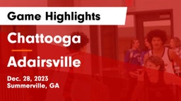 Chattooga  vs Adairsville  Game Highlights - Dec. 28, 2023