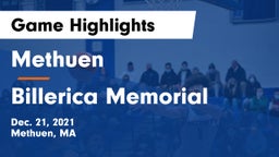 Methuen  vs Billerica Memorial  Game Highlights - Dec. 21, 2021