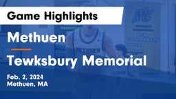 Methuen  vs Tewksbury Memorial Game Highlights - Feb. 2, 2024