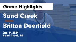 Sand Creek  vs Britton Deerfield Game Highlights - Jan. 9, 2024