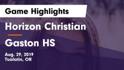 Horizon Christian  vs Gaston HS Game Highlights - Aug. 29, 2019