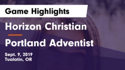 Horizon Christian  vs Portland Adventist Game Highlights - Sept. 9, 2019