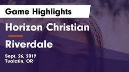 Horizon Christian  vs Riverdale Game Highlights - Sept. 26, 2019