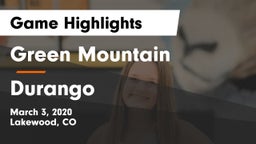 Green Mountain  vs Durango  Game Highlights - March 3, 2020
