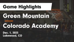 Green Mountain  vs Colorado Academy  Game Highlights - Dec. 1, 2023