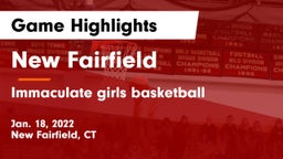 New Fairfield  vs Immaculate girls basketball Game Highlights - Jan. 18, 2022