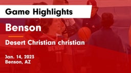 Benson  vs Desert Christian christian Game Highlights - Jan. 14, 2023