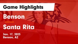 Benson  vs Santa Rita Game Highlights - Jan. 17, 2023