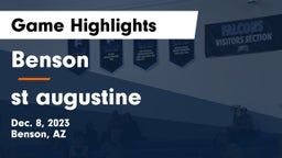Benson  vs st augustine  Game Highlights - Dec. 8, 2023