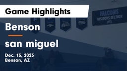 Benson  vs san miguel Game Highlights - Dec. 15, 2023