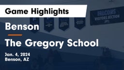 Benson  vs The Gregory School Game Highlights - Jan. 4, 2024