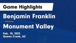 Benjamin Franklin  vs Monument Valley Game Highlights - Feb. 18, 2023