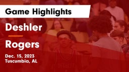 Deshler  vs Rogers  Game Highlights - Dec. 15, 2023