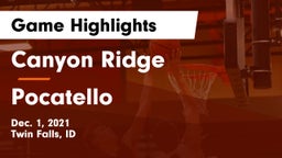 Canyon Ridge  vs Pocatello  Game Highlights - Dec. 1, 2021