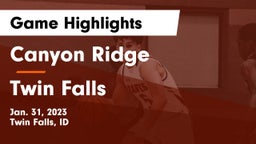 Canyon Ridge  vs Twin Falls  Game Highlights - Jan. 31, 2023