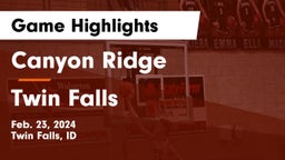 Canyon Ridge  vs Twin Falls  Game Highlights - Feb. 23, 2024