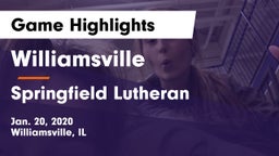 Williamsville  vs Springfield Lutheran  Game Highlights - Jan. 20, 2020